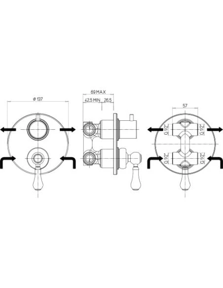 Set Rubinetti Jacuzzi Per Lavabo Alto E Bidet Senza Scarico E Doccia Incasso Con Deviatore Serie Tosca YO Nero Opaco 9 Set Rubinetti Jacuzzi Per Lavabo Alto E Bidet Senza Scarico E Doccia Incasso Con Deviatore Serie Tosca YO Nero Opaco - immagine 7