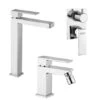 Set Rubinetti Jacuzzi Per Lavabo Alto E Bidet Senza Scarico E Doccia Incasso Con Deviatore Serie Twinkle Cromato 2 Set Rubinetti Jacuzzi Per Lavabo Alto E Bidet Senza Scarico E Doccia Incasso Con Deviatore Serie Twinkle Cromato -Climaway Home Store set rubinetti jacuzzi per lavabo alto e bidet senza scarico e doccia incasso con deviatore serie twinkle cromato