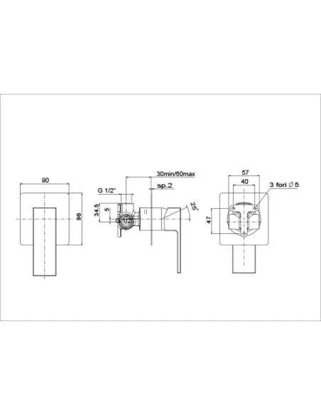 Set Rubinetti Jacuzzi Per Lavabo Alto E Bidet Senza Scarico E Doccia Incasso Serie Twinkle Cromato 8 Set Rubinetti Jacuzzi Per Lavabo Alto E Bidet Senza Scarico E Doccia Incasso Serie Twinkle Cromato - immagine 6