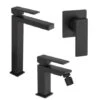 Set Rubinetti Jacuzzi Per Lavabo Alto E Bidet Senza Scarico E Doccia Incasso Serie Twinkle YO Nero Opaco -Climaway Home Store set rubinetti jacuzzi per lavabo alto e bidet senza scarico e doccia incasso serie twinkle yo nero opaco