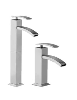 Set Rubinetti Jacuzzi Per Lavabo Alto E Bidet Senza Scarico Serie Glint Cromato