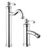 Set Rubinetti Jacuzzi Per Lavabo Alto E Bidet Senza Scarico Serie Tosca Cromato -Climaway Home Store set rubinetti jacuzzi per lavabo alto e bidet senza scarico serie tosca cromato