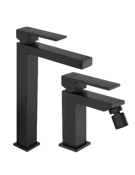 Set Rubinetti Jacuzzi Per Lavabo Alto E Bidet Senza Scarico Serie Twinkle YO Nero Opaco 3 Set Rubinetti Jacuzzi Per Lavabo Alto E Bidet Senza Scarico Serie Twinkle YO Nero Opaco