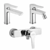 Set Rubinetti Jacuzzi Per Lavabo E Bidet Senza Scarico E Doccia Esterno Serie Moonlight Cromato -Climaway Home Store set rubinetti jacuzzi per lavabo e bidet senza scarico e doccia esterno serie moonlight cromato