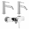Set Rubinetti Jacuzzi Per Lavabo E Bidet Senza Scarico E Doccia Esterno Serie Sunset Cromato -Climaway Home Store set rubinetti jacuzzi per lavabo e bidet senza scarico e doccia esterno serie sunset cromato