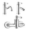 Set Rubinetti Jacuzzi Per Lavabo E Bidet Senza Scarico E Doccia Esterno Serie Tosca Cromato -Climaway Home Store set rubinetti jacuzzi per lavabo e bidet senza scarico e doccia esterno serie tosca cromato