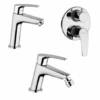Set Rubinetti Jacuzzi Per Lavabo E Bidet Senza Scarico E Doccia Incasso Con Deviatore Serie Lucente Cromato -Climaway Home Store set rubinetti jacuzzi per lavabo e bidet senza scarico e doccia incasso con deviatore serie lucente cromato