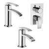 Set Rubinetti Jacuzzi Per Lavabo E Bidet Senza Scarico E Doccia Incasso Con Deviatore Serie Ray Cromato -Climaway Home Store set rubinetti jacuzzi per lavabo e bidet senza scarico e doccia incasso con deviatore serie ray cromato