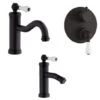 Set Rubinetti Jacuzzi Per Lavabo E Bidet Senza Scarico E Doccia Incasso Con Deviatore Serie Tosca YO Nero Opaco 2 Set Rubinetti Jacuzzi Per Lavabo E Bidet Senza Scarico E Doccia Incasso Con Deviatore Serie Tosca YO Nero Opaco -Climaway Home Store set rubinetti jacuzzi per lavabo e bidet senza scarico e doccia incasso con deviatore serie tosca yo nero opaco