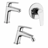 Set Rubinetti Jacuzzi Per Lavabo E Bidet Senza Scarico E Doccia Incasso Serie Lucente Cromato -Climaway Home Store set rubinetti jacuzzi per lavabo e bidet senza scarico e doccia incasso serie lucente cromato