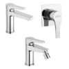 Set Rubinetti Jacuzzi Per Lavabo E Bidet Senza Scarico E Doccia Incasso Serie Moonlight Cromato -Climaway Home Store set rubinetti jacuzzi per lavabo e bidet senza scarico e doccia incasso serie moonlight cromato