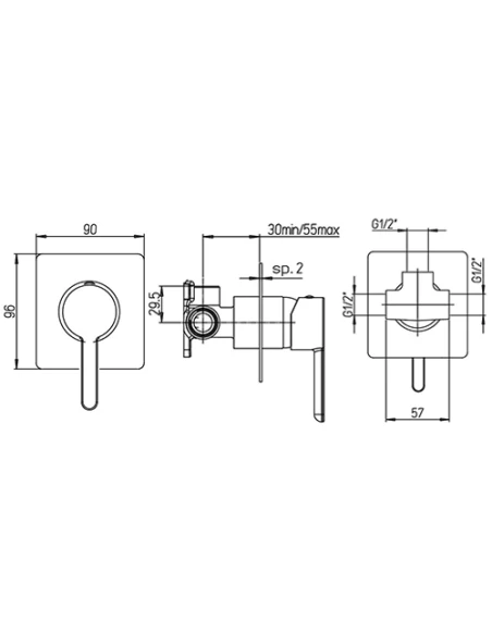 Set Rubinetti Jacuzzi Per Lavabo E Bidet Senza Scarico E Doccia Incasso Serie Sunset Cromato 9 Set Rubinetti Jacuzzi Per Lavabo E Bidet Senza Scarico E Doccia Incasso Serie Sunset Cromato - immagine 7