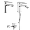 Set Rubinetti Jacuzzi Per Lavabo E Bidet Senza Scarico E Vasca Serie Borea Cromato -Climaway Home Store set rubinetti jacuzzi per lavabo e bidet senza scarico e vasca serie borea cromato