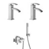 Set Rubinetti Jacuzzi Per Lavabo E Bidet Senza Scarico E Vasca Serie Glint Cromato -Climaway Home Store set rubinetti jacuzzi per lavabo e bidet senza scarico e vasca serie glint cromato