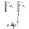 Set Rubinetti Jacuzzi Per Lavabo E Bidet Senza Scarico E Vasca Serie Sunset Cromato -Climaway Home Store set rubinetti jacuzzi per lavabo e bidet senza scarico e vasca serie sunset cromato