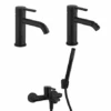 Set Rubinetti Jacuzzi Per Lavabo E Bidet Senza Scarico E Vasca Serie Sunset YO Nero Opaco -Climaway Home Store set rubinetti jacuzzi per lavabo e bidet senza scarico e vasca serie sunset yo nero opaco