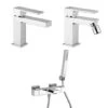 Set Rubinetti Jacuzzi Per Lavabo E Bidet Senza Scarico E Vasca Serie Twinkle Cromato -Climaway Home Store set rubinetti jacuzzi per lavabo e bidet senza scarico e vasca serie twinkle cromato