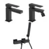 Set Rubinetti Jacuzzi Per Lavabo E Bidet Senza Scarico E Vasca Serie Twinkle YO Nero Opaco -Climaway Home Store set rubinetti jacuzzi per lavabo e bidet senza scarico e vasca serie twinkle yo nero opaco