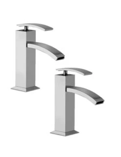 Set Rubinetti Jacuzzi Per Lavabo E Bidet Senza Scarico Serie Glint Cromato