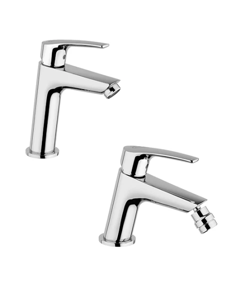 Set Rubinetti Jacuzzi Per Lavabo E Bidet Senza Scarico Serie Lucente Cromato 3 Set Rubinetti Jacuzzi Per Lavabo E Bidet Senza Scarico Serie Lucente Cromato