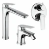 Set Rubinetti Piralla Per Lavabo Alto E Bidet Con Scarico Automatico E Doccia Incasso Con Deviatore Serie Lago Cromato -Climaway Home Store set rubinetti piralla per lavabo alto e bidet con scarico automatico e doccia incasso con deviatore serie lago cromato