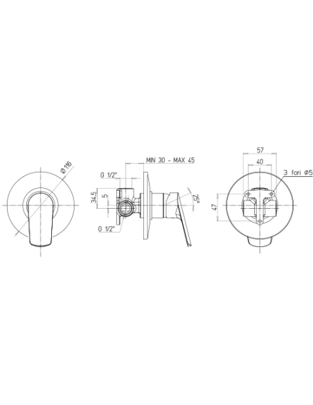 Set Rubinetti Piralla Per Lavabo Alto E Bidet Con Scarico Automatico E Doccia Incasso Serie Lago Cromato 9 Set Rubinetti Piralla Per Lavabo Alto E Bidet Con Scarico Automatico E Doccia Incasso Serie Lago Cromato - immagine 7