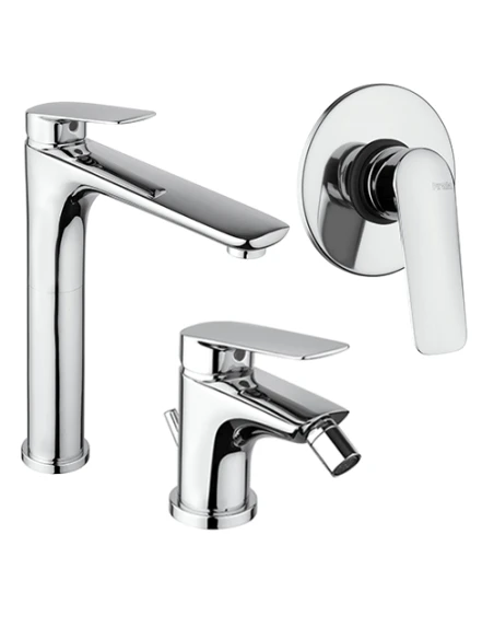 Set Rubinetti Piralla Per Lavabo Alto E Bidet Con Scarico Automatico E Doccia Incasso Serie Lago Cromato 3 Set Rubinetti Piralla Per Lavabo Alto E Bidet Con Scarico Automatico E Doccia Incasso Serie Lago Cromato