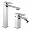 Set Rubinetti Piralla Per Lavabo Alto E Bidet Con Scarico Automatico Serie Artic Cromato -Climaway Home Store set rubinetti piralla per lavabo alto e bidet con scarico automatico serie artic cromato