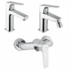 Set Rubinetti Piralla Per Lavabo E Bidet Con Scarico Automatico E Doccia Esterno Serie Iceberg Cromato -Climaway Home Store set rubinetti piralla per lavabo e bidet con scarico automatico e doccia esterno serie iceberg cromato