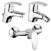 Set Rubinetti Piralla Per Lavabo E Bidet Con Scarico Automatico E Doccia Esterno Serie Ofelia Cromato -Climaway Home Store set rubinetti piralla per lavabo e bidet con scarico automatico e doccia esterno serie ofelia cromato