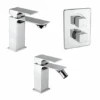 Set Rubinetti Piralla Per Lavabo E Bidet Con Scarico Automatico E Doccia Incasso Con Deviatore Serie Artic Cromato -Climaway Home Store set rubinetti piralla per lavabo e bidet con scarico automatico e doccia incasso con deviatore serie artic cromato