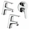 Set Rubinetti Piralla Per Lavabo E Bidet Con Scarico Automatico E Doccia Incasso Con Deviatore Serie Attila Cromato -Climaway Home Store set rubinetti piralla per lavabo e bidet con scarico automatico e doccia incasso con deviatore serie attila cromato