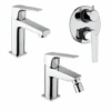 Set Rubinetti Piralla Per Lavabo E Bidet Con Scarico Automatico E Doccia Incasso Con Deviatore Serie Iceberg Cromato -Climaway Home Store set rubinetti piralla per lavabo e bidet con scarico automatico e doccia incasso con deviatore serie iceberg cromato