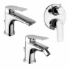 Set Rubinetti Piralla Per Lavabo E Bidet Con Scarico Automatico E Doccia Incasso Con Deviatore Serie Lago Cromato -Climaway Home Store set rubinetti piralla per lavabo e bidet con scarico automatico e doccia incasso con deviatore serie lago cromato