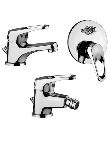 Set Rubinetti Piralla Per Lavabo E Bidet Con Scarico Automatico E Doccia Incasso Con Deviatore Serie Naomi Cromato 3 Set Rubinetti Piralla Per Lavabo E Bidet Con Scarico Automatico E Doccia Incasso Con Deviatore Serie Naomi Cromato