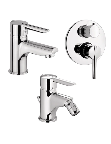 Set Rubinetti Piralla Per Lavabo E Bidet Con Scarico Automatico E Doccia Incasso Con Deviatore Serie Serena Cromato 3 Set Rubinetti Piralla Per Lavabo E Bidet Con Scarico Automatico E Doccia Incasso Con Deviatore Serie Serena Cromato