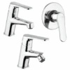 Set Rubinetti Piralla Per Lavabo E Bidet Con Scarico Automatico E Doccia Incasso Serie Attila Cromato -Climaway Home Store set rubinetti piralla per lavabo e bidet con scarico automatico e doccia incasso serie attila cromato
