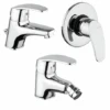 Set Rubinetti Piralla Per Lavabo E Bidet Con Scarico Automatico E Doccia Incasso Serie Ofelia Cromato -Climaway Home Store set rubinetti piralla per lavabo e bidet con scarico automatico e doccia incasso serie ofelia cromato
