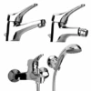 Set Rubinetti Piralla Per Lavabo E Bidet Con Scarico Automatico E Vasca Serie Ariel Cromato