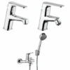 Set Rubinetti Piralla Per Lavabo E Bidet Con Scarico Automatico E Vasca Serie Attila Cromato -Climaway Home Store set rubinetti piralla per lavabo e bidet con scarico automatico e vasca serie attila cromato