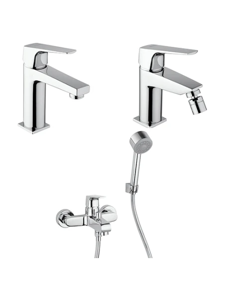 Set Rubinetti Piralla Per Lavabo E Bidet Con Scarico Automatico E Vasca Serie Iceberg Cromato 3 Set Rubinetti Piralla Per Lavabo E Bidet Con Scarico Automatico E Vasca Serie Iceberg Cromato