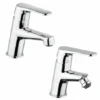 Set Rubinetti Piralla Per Lavabo E Bidet Con Scarico Automatico Serie Attila Cromato 1 Set Rubinetti Piralla Per Lavabo E Bidet Con Scarico Automatico Serie Attila Cromato -Climaway Home Store set rubinetti piralla per lavabo e bidet con scarico automatico serie attila cromato