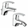 Set Rubinetti Piralla Per Lavabo E Bidet Con Scarico Automatico Serie Ofelia Cromato