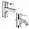 Set Rubinetti Piralla Per Lavabo E Bidet Con Scarico Automatico Serie Serena Cromato