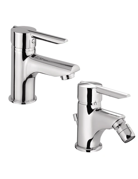 Set Rubinetti Piralla Per Lavabo E Bidet Con Scarico Automatico Serie Serena Cromato 3 Set Rubinetti Piralla Per Lavabo E Bidet Con Scarico Automatico Serie Serena Cromato