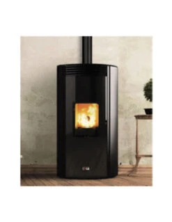 Stufa A Pellet 8,2 Kw Ventilata Anselmo Cola Avana Plus Ermetica In Acciaio Colore Bronzo