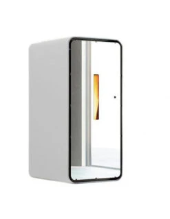 Stufa A Pellet 7 Kw Ventilata Anselmo Cola Ambra Lux Con Porta A Specchio Colore Bianco