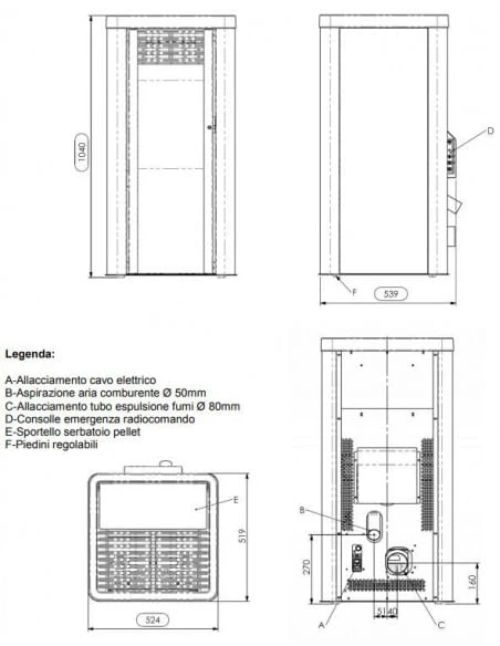 Stufa A Pellet 11 Kw Ventilata Anselmo Cola Pupilla In Acciaio Colore Rust 5 Stufa A Pellet 11 Kw Ventilata Anselmo Cola Pupilla In Acciaio Colore Rust - immagine 3