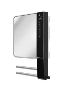 Termoventilatori Da Bagno A Parete Con Controllo Digitale Radialight Windy ViSIO Con Barra Scaldasalvietta E Specchio 1800W